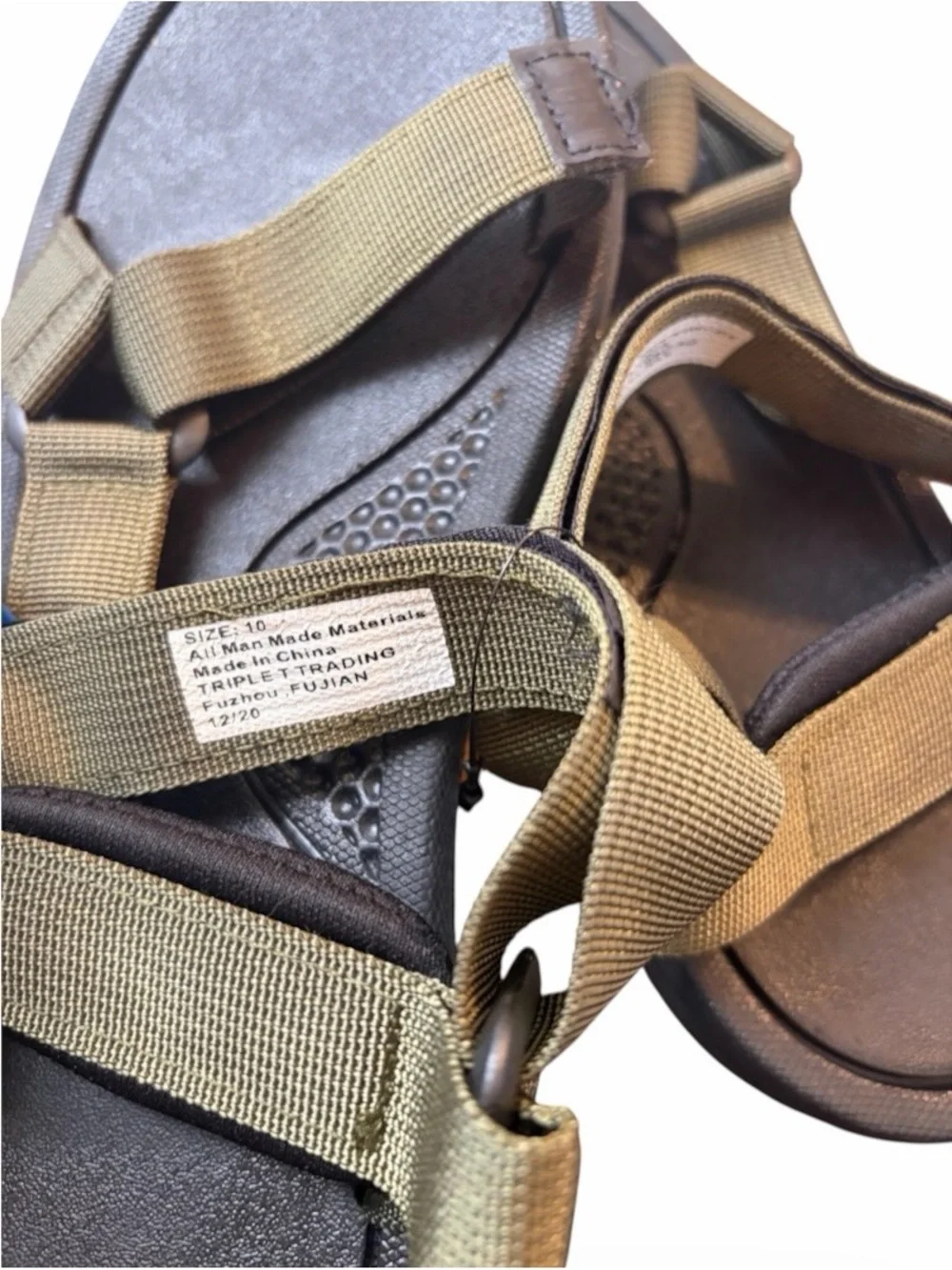 Men's Olive Triple T Trading Sport Sandals with Adjustable Straps Size 10 NWOT